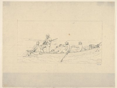 Marylanders krysser Potomac for å bli med i den sørlige hæren fra Confederate War Etchin..., 1861-63. av Adalbert John Volck