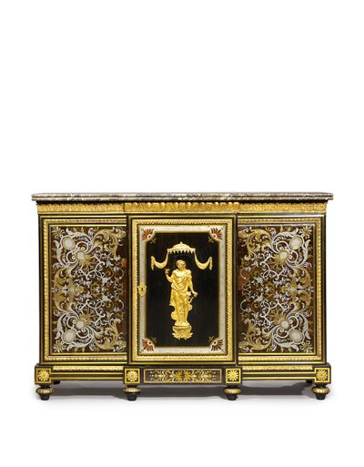 Louis XVI sideskap, bestilt av Marchand-Mercier Claude-Francois Julliot, med Louis XIV marquetry paneler, ca. 1775-1800 (ormolu montert, messing og tinn innlagt ibenholt og skilpadde) av Adam (attr. to) Weisweiler