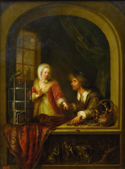 Forføreren av Braun, Adam (1748-1827). Olje på lerret av Adam Braun