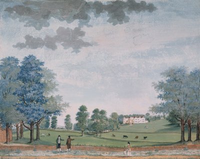 Det store huset og parken i Chawton, ca. 1780 av Adam Callander