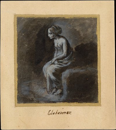 Sitzende junge Frau av Adam Elsheimer
