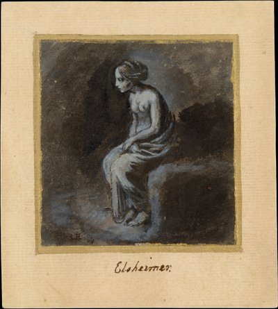 Sittende ung kvinne, sent på 1500-tallet - begynnelsen av 1600-tallet. av Adam Elsheimer