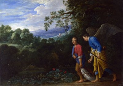 Tobias og erkeengelen Rafael, ca. 1650 av Adam Elsheimer