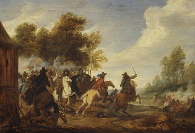 Et kavaleriforlovelse. av Adam Frans van der Meulen