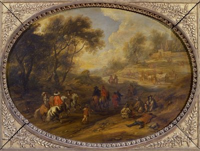 En militær konvoi av Adam Frans van der Meulen