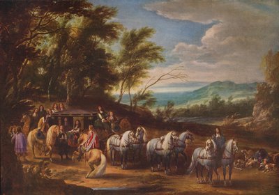 Philippe Francois dArenberg møter tropper, 1662, c1915 av Adam Frans van der Meulen