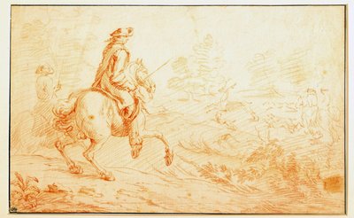 Sanguine-hjortjakt av Adam Van der Meulen (1632-1690) Paris fra 1600-tallet, Louvre-museet av Adam Frans van der Meulen