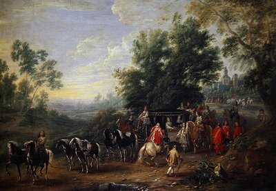 Reisende prosesjon av en prinsesse av Adam Frans van der Meulen