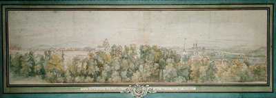 Utsikt over Paris fra Gobelins Workshop (wc på papir) av Adam Frans van der Meulen