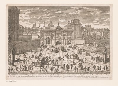 Utsikt over Porte Saint-Antoine La Porte St. Antoine (...) (tittel på objekt) av Adam Perelle