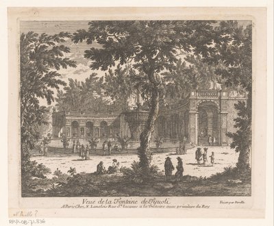 Utsikt over en fontene Vue de la Fontaine de Tivoli (tittel på objekt) av Adam Perelle