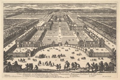 Generelt sett i perspektiv av Château Bassecourt, Anticours, Gardens, &c. av Ric..., 1600-tallet. av Adam Perelle