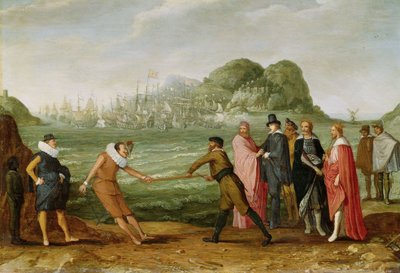 Allegori om nederlendernes seier over den spanske flåten ved Gibraltar 25. april 1607, ca. 1615-30 av Adam Willaerts