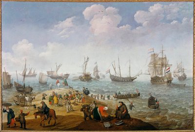 Fiskescene-maleri av Adam Willaerts (1577-1664) Privat samling fra 1600-tallet av Adam Willaerts