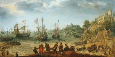 Sendes utenfor en steinete kyst av Adam Willaerts