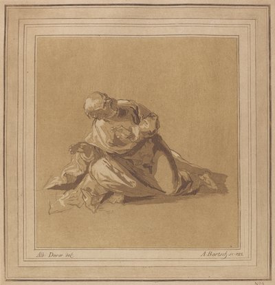En hukende apostel Saint Peter, 1785. av Adam von Bartsch