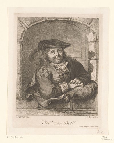 Portrett av Ferdinand Bol i et vindu av Adam von Bartsch