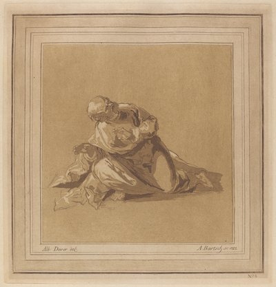 En hukende apostel (Sankt Peter) av Adam von Bartsch, after a drawing formerly attributed to Albrecht Dürer