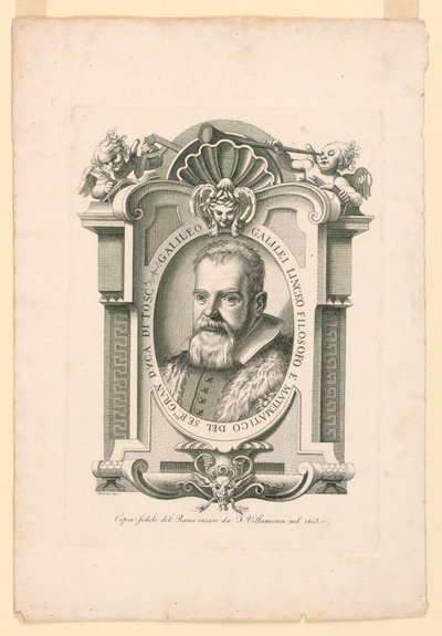 Portrett av Galileo Galilei (1562-1642) av Adamo Fioroni, active first half of 19th century