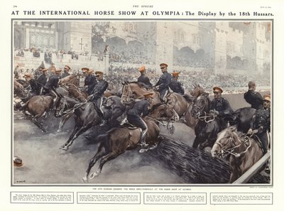 Visning av de 18. husarene på International Horse Show på Olympia, London, 1914 av Addison Thomas Millar