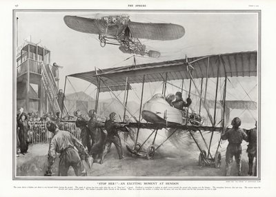 Nesten ulykke på Hendon Aerodrome, 1913. av Addison Thomas Millar