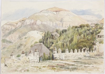 Church Enclosure, Metztitlán, Hidalgo, Mexico (akvarell) av Adela Breton
