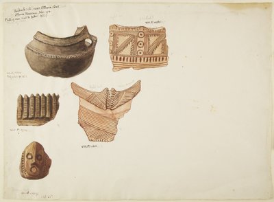 Keramikkfragmenter (akvarell) av Adela Breton