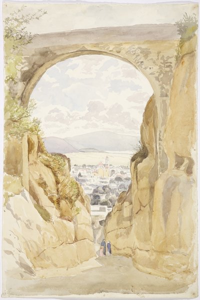 San Andres Chalchicomula, Puebla State, Mexico (akvarell) av Adela Breton