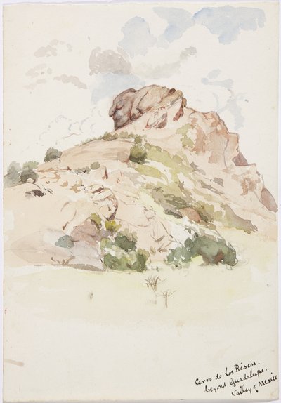 Utsikt - Cerro de los Riscos, bortenfor Guadalupe, Mexico (akvarell) av Adela Breton