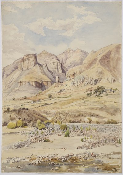 Utsikt - nær Ixtacamaxtitlan, Mexico (akvarell) av Adela Breton