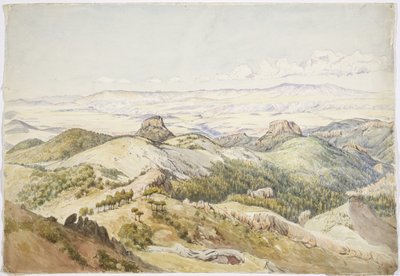 Utsikt fra Cerro de Navajas, Hidalgo, Mexico (akvarell) av Adela Breton