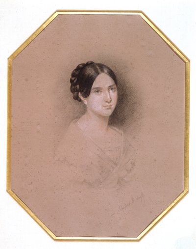 Portrett av Leopoldine Hugo (1824-43) (tegning) av Adele Julie Hugo