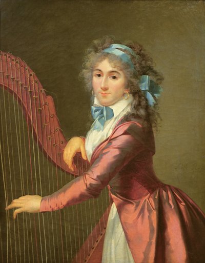 Portrett av en ung harpist av Adele Romany