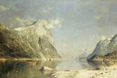 En fjordscene av Adelsteen Normann