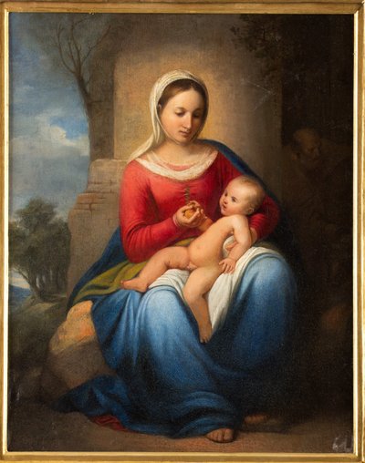 Madonna og Jesusbarnet (olje på lerret) av Adeodato Malatesta or Malatesti