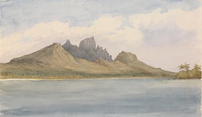 «Bora Bora, sørøstsiden, innenfor revet, 5. september 1849 [Selskapsøyene]» av Admiral Sir Edward Gennys Fanshawe