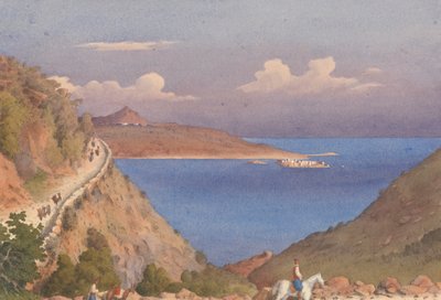 «Suda-fortet [Souda], og inngangen til Suda-bukten, Candia [Kreta], 24. oktober 1857» av Admiral Sir Edward Gennys Fanshawe