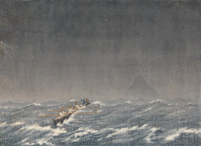 Ytre ankerplass i en storm, Mazatlan [Mexico], 22. august 1850, kl. 08.00. ... quot;Spørsmål, hvor er veien til skipetquot; av Admiral Sir Edward Gennys Fanshawe