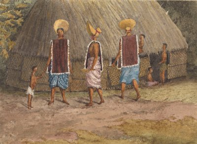 Søndagsluer på Navigatorsøyene (Samoa), Apiabukta, 14. september 1849 (akvarell) av Admiral Sir Edward Gennys Fanshawe