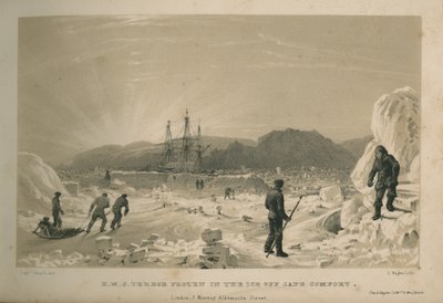 HMS Terror frosset i isen utenfor Cape Comfort av Admiral William Henry Smyth