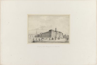 Utsikt over Beursgebouw i Rotterdam, 1854 Utsikt over Beursgebouw i Rotterdam (tittel på objekt) Society for Promotion of Toonkunst, dets musikkfestival og byen Rotterdam. minne om året 1854 (serietittel på objekt) av Adolf Carel Nunnink