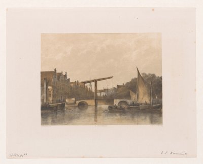 Utsikt over Zwanenburgwal av Adolf Carel Nunnink