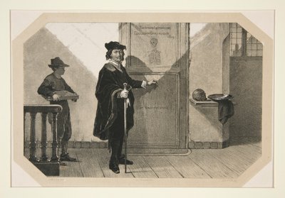 Rembrandt på vei til Dr. Tulps anatomiske leksjon av Adolf Carel Nunnink