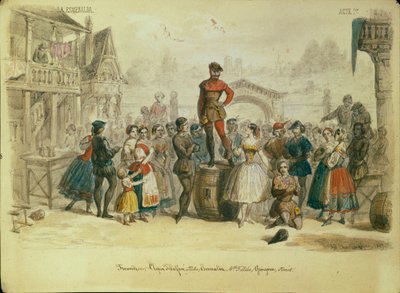 Scenedesign for balletten La Esmeralda av C. Pugni, 1849 av Adolf Charlemagne
