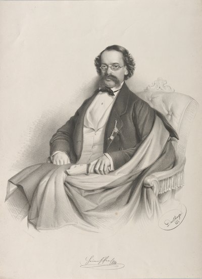 Portrett av fiolinisten og komponisten Heinrich Proch 1809-1878, 1857. av Adolf Dauthage