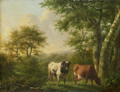 Landskap med storfe av Adolf Karel Maximiliaan Engel