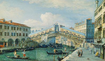 Rialtobroen ved Canal Grande, Venezia av Adolf Sukkert