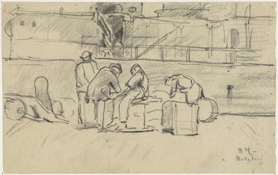 Arbeidere ved kaien i Rotterdam av Adolf le Comte