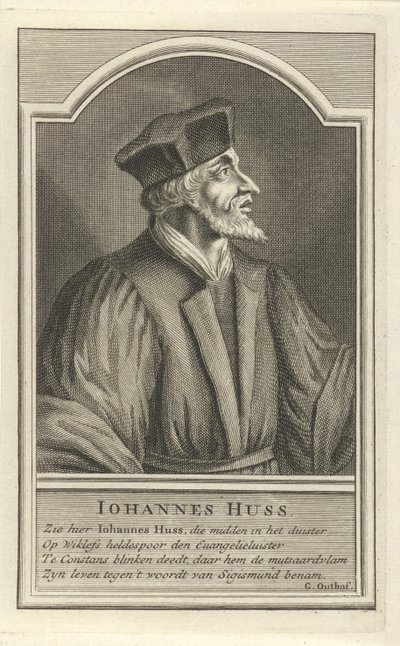 Portrett av John Hus, ca. 1710 av Adolf van der Laan