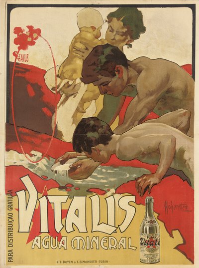 Reklameplakat for mineralvannet "Vitalis", 1895 av Adolfo Hohenstein